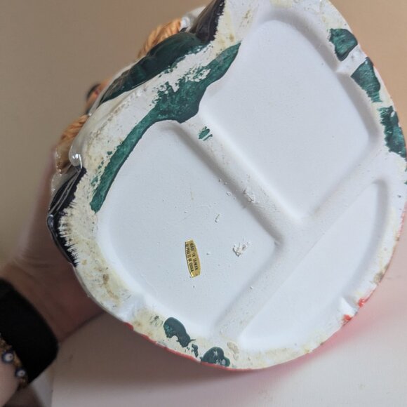 CHRISTMAS SANTA TEDDY BEAR VINTAGE COOKIE JAR - Picture 6 of 6